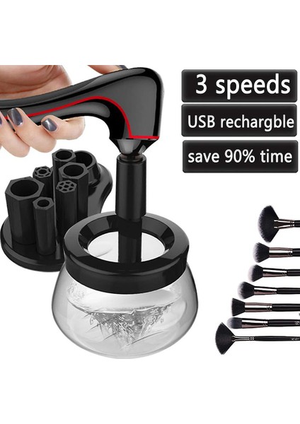 Fırçalar Elektrikli Makyaj Fırçası Temizleyici ve Kurutucu, USB Şarjı 3 Mod Süper (Yurt Dışından) fırsatları