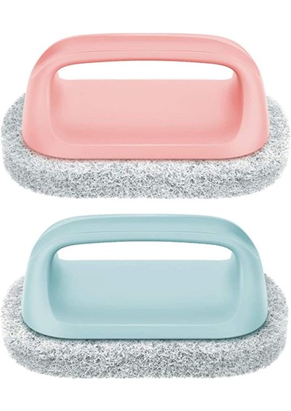 Fırçalar 2 Parça Dekontaminasyon Sünger Fırçası, Küvet Süngeri, Sünger Temizleme Fırçası, Plastik Saplı Sünger Fırçası, Mutfak Banyo Için (Pembe ve Mavi) (Yurt Dışından)