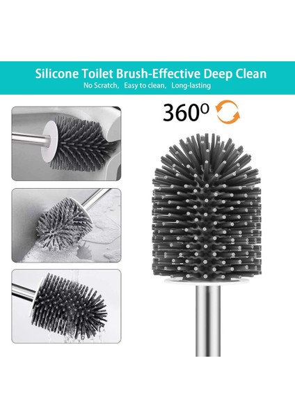 Fırçalar Silikon Tutuculu Tuvalet Fırçası Duvara Monte Dik Tuvalet Fırçası Seti Paslanmaz Çelik Uzun Saplı Tuvalet Fırçası ve Çabuk Kuruyan Tutucu Seti (Yurt Dışından) indirimleri