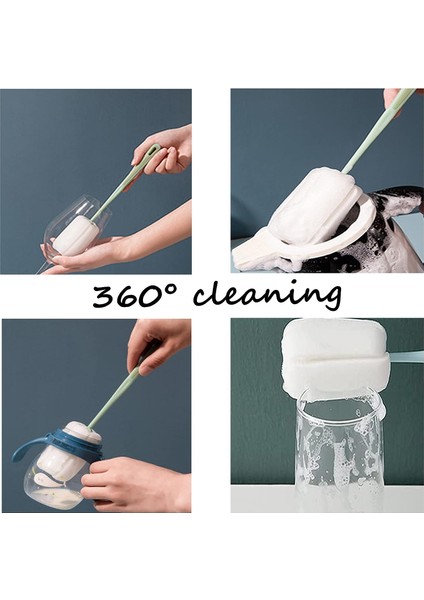 Fırçalar 4 Parça Sünger Temizleme Fırçası Gözlük Fırçası Saplı Sünger Gözenekli Sünger Kafa Güçlü Emiş Kapasitesi Sürahilere Uygun Su Şişeleri Bardaklar Kaseler Tabaklar (Yurt Dışından) fırsatları