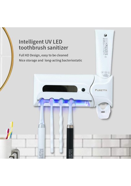 Fırçalar Diş Fırçası Sterilizatörü LED Uv Diş Fırçası Sterilizatörü Standı, Şarj Edilebilir Güneş Enerjili LED Temizleyici Kablosuz Tasarım (Yurt Dışından) fiyatları