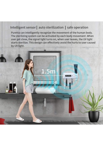 Fırçalar Diş Fırçası Sterilizatörü LED Uv Diş Fırçası Sterilizatörü Standı, Şarj Edilebilir Güneş Enerjili LED Temizleyici Kablosuz Tasarım (Yurt Dışından) fırsatları