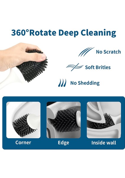 Fırçalar Silikon Tuvalet Fırçası, Tuvalet Fırçası Hızlı Kuru Tuvalet Fırçası, Tuvalet Fırçası Seti Köşeler ve Küçük Boşluklar Için Banyo Temizleme Fırçası (Yurt Dışından) modelleri