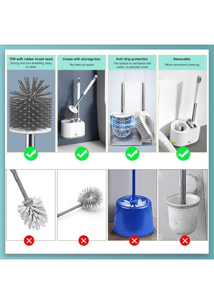 Fırçalar Silikon Tuvalet Fırçası, Tuvalet Fırçası Hızlı Kuru Tuvalet Fırçası, Tuvalet Fırçası Seti Köşeler ve Küçük Boşluklar Için Banyo Temizleme Fırçası (Yurt Dışından) indirimleri