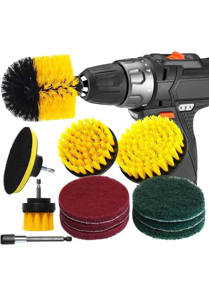 Fırçalar 12 Adet Matkap Fırçası ve Metal Uzatma Çubuğu Fırça Elektrikli Matkap Temizleme Araba Banyo Küveti Mutfak Fayans Lastikleri Pencere (Yurt Dışından)