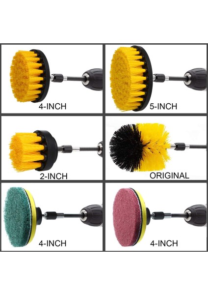 Fırçalar 12 Adet Matkap Fırçası ve Metal Uzatma Çubuğu Fırça Elektrikli Matkap Temizleme Araba Banyo Küveti Mutfak Fayans Lastikleri Pencere (Yurt Dışından) modelleri