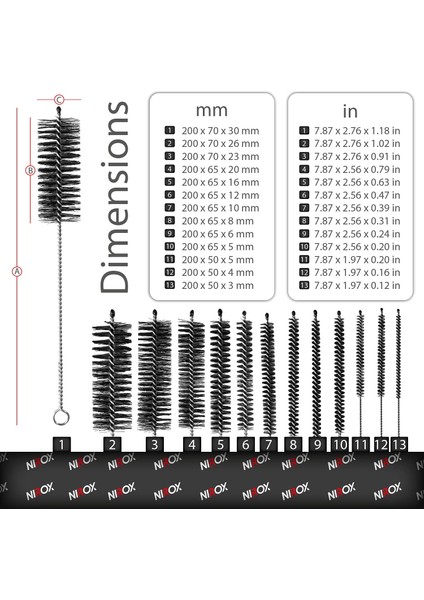 Fırçalar Naylon Temizleme Fırçaları 13 Parça Set - Bulaşık Makinesinde Yıkanabilen Süt Boru Fırçaları - Küçük Açıklıklar Için Elastik Boru Fırçaları - Saman Fırçası (Yurt Dışından) fiyatları