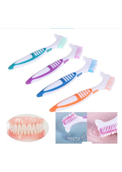 Fırçalar 4 Adet Protez Fırçaları, Protez Bakımı Için Çift Taraflı Protez Temizleme Fırça Başlıkları (Yurt Dışından) fırsatları