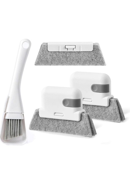 Fırçalar Temizleme Pencere Fırçası, Aralık Fırçası, Pencere Eşiği Temizleme Aleti - Yaratıcı Kapı ve Pencere Oluk Temizleme Fırçası - 4 Parça (Yurt Dışından)