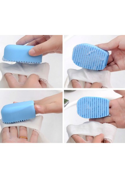 Fırçalar 2 Adet Şeker Renk Mavi ve Pembe Silikon Yıkama Tahtası Yaratıcı Mini El Çamaşır Tahtası (Yurt Dışından) modelleri