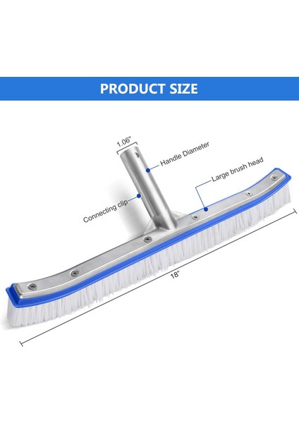 Fırçalar Havuz Fırçası, Havuz Duvarı ve Fayans Fırçası 18 Inç Alüminyum Havuz Temizleme Direği Fırça Başlığı Yedek Fırça (Direk Dahil Değildir) (Yurt Dışından) modelleri
