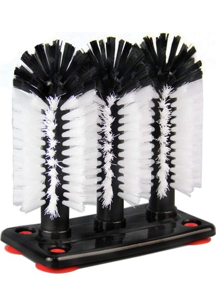 Fırçalar Su Şişesi Temizleme Fırçası Emme Tabanlı Cam Bardak Yıkama Makinesi 3 Kıllı Fırça (Yurt Dışından)