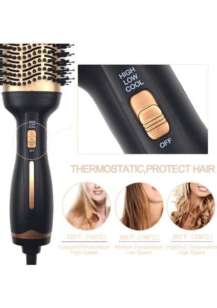 Fırçalar Sıcak Hava Fırçası, Saç Kurutma Makinesi Fırçası, Profesyonel Saç Kurutma Makinesi ve Fluffer 3'ü 1 Arada Yükseltilmiş Haşlanma Önleyici Negatif Iyon Teknolojisi (Yurt Dışından) fiyatları