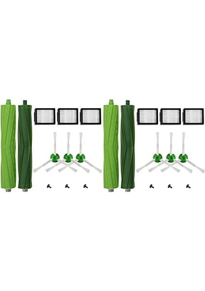 I7 I7+/ı7 Plus E5 E6 E7 Irobot Roomba Robot Süpürge Için QOO100 Fırçalar Ikmal Aksesuar Seti 2'li Lastik Fırça, 6 Hepa Filtre, 6 Yan Fırça Paketi (Yurt Dışından)