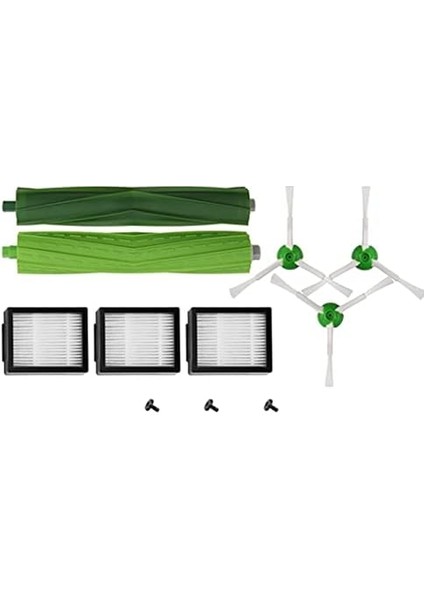I7 I7+/ı7 Plus E5 E6 E7 Irobot Roomba Robot Süpürge Için QOO100 Fırçalar Ikmal Aksesuar Seti 2'li Lastik Fırça, 6 Hepa Filtre, 6 Yan Fırça Paketi (Yurt Dışından) modelleri