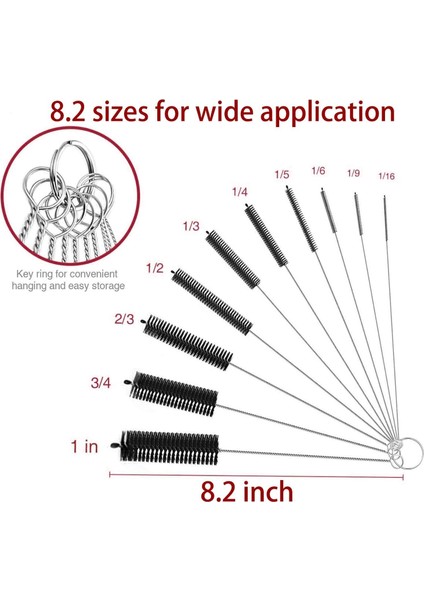 Fırçalar Uzun Saman Fırçası, Naylon Boru Boru Temizleyici 8.2-Ihch 10 Farklı Çapta 10'lu Set (Yurt Dışından) fırsatları