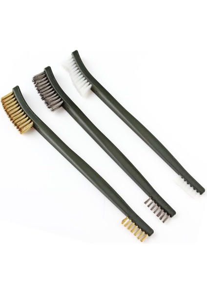 Fırçalar 3'lü Mini Tel Fırça Seti, Pas Boya Metal Temizleyici, Kaynak Cürufu ve Pas Temizleme, Kullanışlı Çelik/naylon/pirinç Fırça Seti Boya/pas/kir Temizlemeye Uygun (Yurt Dışından)