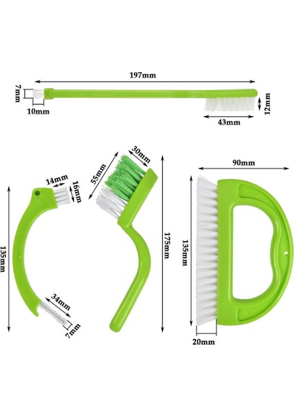 Fırçalar 4'lü Temizleme Fırçası Seti, Boşluk Temizleme Aletleri, Derz Fırçası Kaymaz Sap, Mutfak, Banyo Için Naylon Kıllı Bulaşık Temizleme Fırçaları (Yurt Dışından) fiyatları