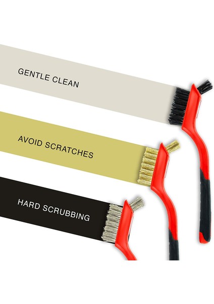 Fırçalar Tel Fırça Seti 3 Parça - Derin Temizlik ile Pas, Kir ve Boya Ovma Için Kavisli Saplı Naylon / Pirinç / Paslanmaz Çelik Kıllar - 7 Inç (Yurt Dışından) fiyatları