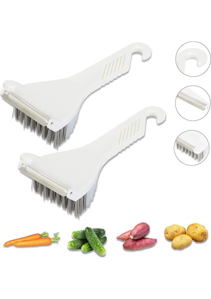 Fırçalar Sebze Fırçası - Patates Ovma Fırçası, Kancalı Kaymaz Dayanıklı Sap, Kullanımı ve Saklanması Kolay, Patates, Turp, Temizleme ve Soyma Için Mükemmel, 2 Paket (Yurt Dışından)