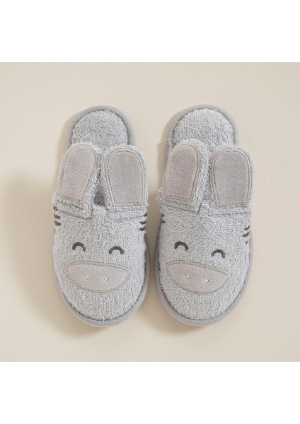 Grey Zebra Banyo Terliği Gri