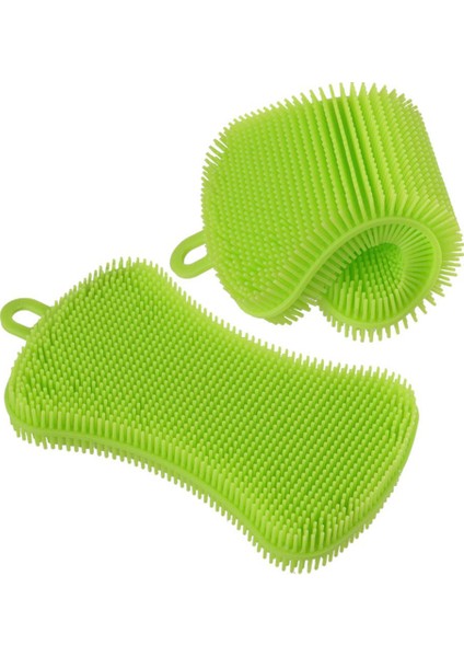 Fırçalar Silikon Bulaşık Yıkama Süngerleri, 2'li Paket Çok Amaçlı Silikon Süngerler Gıda Sınıfı Mutfak Scrubber Scrubber (Yurt Dışından)