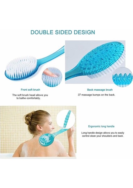 Fırçalar Süper Yumuşak Kıllar Banyo Fırçası Uzun Saplı Duş Vücut Fırçası Duş Vücut Sırt Güzellik Kuru Cilt Vücut Fırçası (Mavi) (Yurt Dışından) fiyatları