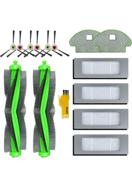 Irobot Roomba Combo R111840 R1138 Robot Süpürge Için QOO100 Fırçalar Yedek Aksesuarlar 14 Paket 2 Ana Fırça, 4 Filtre, 6 Yan Fırça, 2 Paspas Bezi Lokıua (Yurt Dışından)