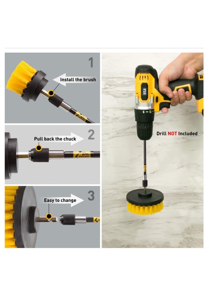 Fırçalar Matkap Fırçası 5'li Paket Elektrikli Temizleme Fırçası Elektrikli Ovma Fırçası Matkap Sabitleme Fırçası Kiremit Araba Temizleme Seti Elektrikli Fırça Seti (Sarı) (Yurt Dışından) indirimleri