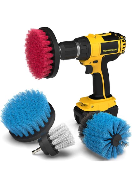 Fırçalar Matkap Fırçası - Temizlik Malzemeleri - Set - Banyo Aksesuarları - 4 Sert Fırça (Yurt Dışından)