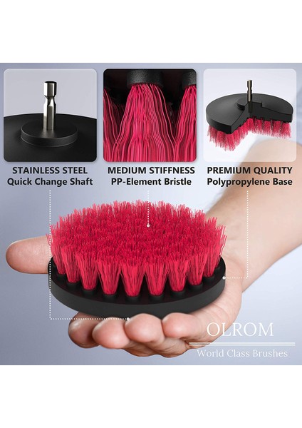 Fırçalar Matkap Fırçası - Temizlik Malzemeleri - Set - Banyo Aksesuarları - 4 Sert Fırça (Yurt Dışından) modelleri