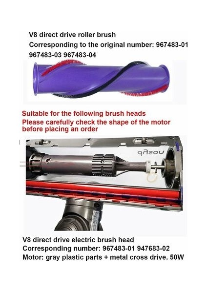 Dyson V8 Akülü Elektrikli Süpürge Için QOO100 Fırçalar Brushroll Rulo Fırça 967485-01 (Yurt Dışından) fırsatları