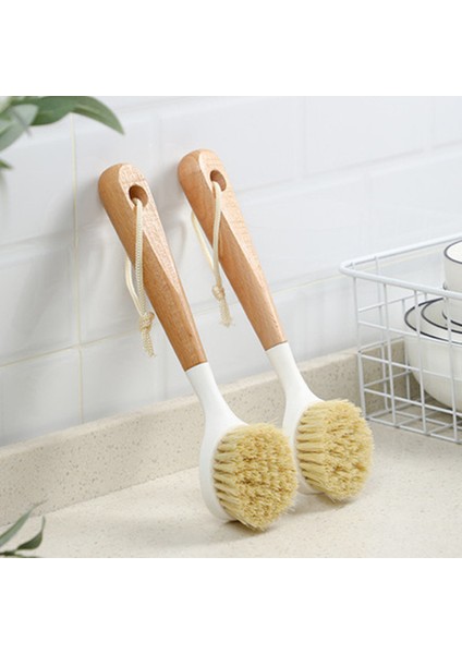 Fırçalar 2'li Paket Bulaşık Fırçası, Ahşap Uzun Saplı Ovma Fırçası Temizleyici Iyi Kavrama Tencere Tava Plaka Temizleme Için Mutfak Bulaşık Yıkama Fırçaları (Yurt Dışından)