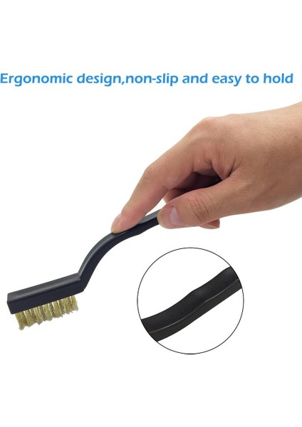 Fırçalar 15 Parça Tel Fırça Seti, Kavisli Saplı Paslanmaz Çelik Pirinç ve Naylon, Kaynak ve Pas Temizleme Için Tür Başına 5 Parça (Yurt Dışından) indirimleri