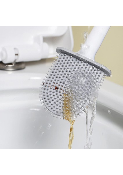 Fırçalar Uzun Saplı Tuvalet Fırçası, Golf Silikon Tuvalet Fırçası, Tutuculu Tuvalet Fırçası, Banyo Tuvalet Fırçası ve Tutucu Seti (Mavi) (Yurt Dışından) indirimleri