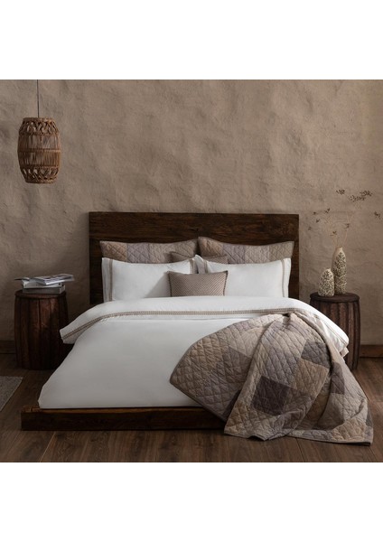 Afra Nevresim Seti Double 200X220 cm Ekru