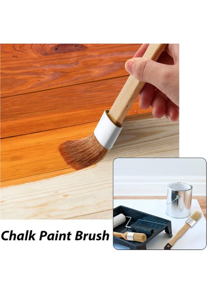 Fırçalar 3 Parça Tebeşir Boya Balmumu Fırça Seti Mobilya Ev Dekor Için Doğal Kıl Yuvarlak Fırçalar Ağda Cam Seramik (Kahverengi + Siyah) (Yurt Dışından) fırsatları