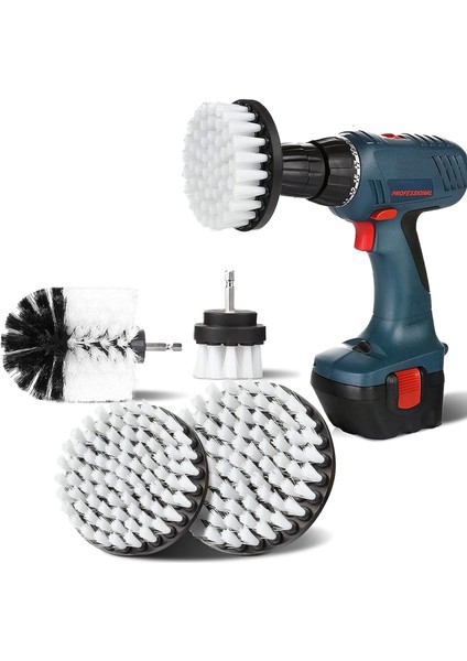 Fırçalar 4 Parça Matkap Temizleme Fırçası, 2''/3.5''/4''/5'' Elektrikli Matkap Için Döner Temizleme Fırçası Yumuşak Kıl Halı Matkap Temizleme Fırçası (Beyaz) (Yurt Dışından)