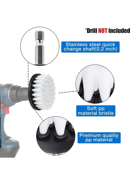 Fırçalar 4 Parça Matkap Temizleme Fırçası, 2''/3.5''/4''/5'' Elektrikli Matkap Için Döner Temizleme Fırçası Yumuşak Kıl Halı Matkap Temizleme Fırçası (Beyaz) (Yurt Dışından) fiyatları