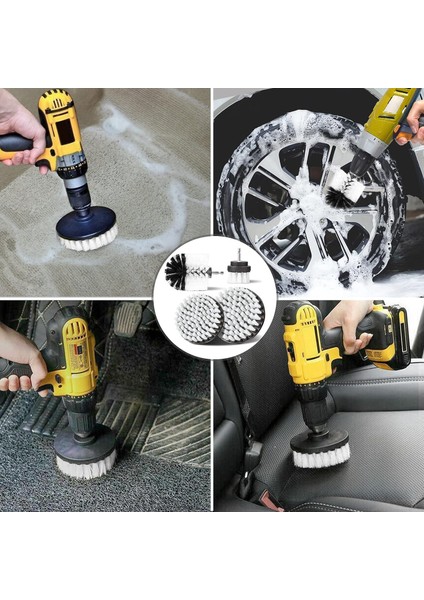 Fırçalar 4 Parça Matkap Temizleme Fırçası, 2''/3.5''/4''/5'' Elektrikli Matkap Için Döner Temizleme Fırçası Yumuşak Kıl Halı Matkap Temizleme Fırçası (Beyaz) (Yurt Dışından) fırsatları