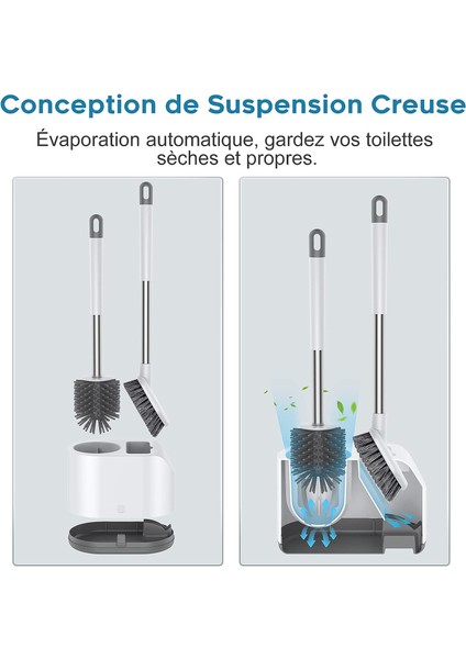 Fırçalar Tuvalet Fırçası ve Silikon Tuvalet Tutacağı - Duvara Montajlı ve Hızlı Kuruyan Set Banyo Aksesuarları ile 2'li Set (Yurt Dışından) indirimleri