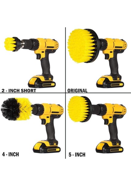 Fırçalar 4 Parça Matkap Fırçası Aparatı - Banyo, Havuz Fayansı, Zemin, Tuğla, Seramik, Mermer ve Derz Temizleme Için Güçlü Fırçalama Çok Amaçlı Matkap Fırçası (Yurt Dışından) modelleri