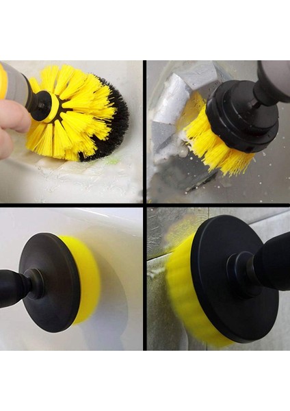 Fırçalar 4 Parça Matkap Fırçası Aparatı - Banyo, Havuz Fayansı, Zemin, Tuğla, Seramik, Mermer ve Derz Temizleme Için Güçlü Fırçalama Çok Amaçlı Matkap Fırçası (Yurt Dışından) fırsatları