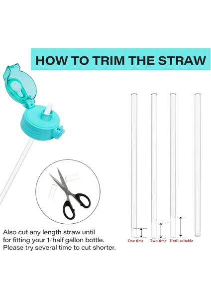 Fırçalar Straws Uyumlu Galon Su Şişesi Bpa, 128OZ 64OZ Galon Sürahi Için Yeniden Kullanılabilir Ayarlanabilir Pipetler, 1/yarım Galon Su Şişesi - 3 Pipet Seti (Yurt Dışından) fırsatları