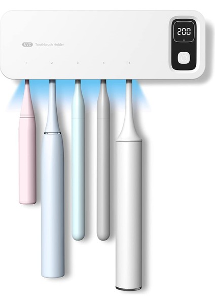 Fırçalar Starwin Diş Fırçası Sterilizatörü, 5 Yuvalı Fan Kurutmalı ve Matkapsız Diş Fırçası Sterilizatörü ve Tutucusu, Şarj Edilebilir (Yurt Dışından)