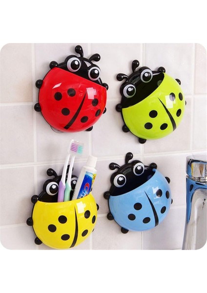 Fırçalar Uğur Böceği Vantuzlu Diş Fırçalığı, Kırmızı (Yurt Dışından)