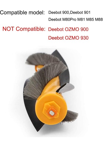 Fırçalar Yedek Fırça Uyumlu Ecovacs Deebot 900 901 M80 M81 M85 M88 R95 R96 Ozmo 930 Robotlu Süpürge (Yurt Dışından)