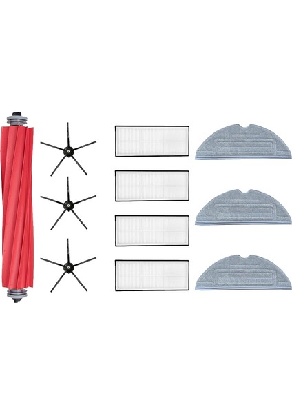 Fırçalar 11 Adet Yedek Aksesuarlar Xiaomi Roborock S7 Hepa Filtre Siyah Elektrikli Süpürge Yedek Parça (Yurt Dışından)