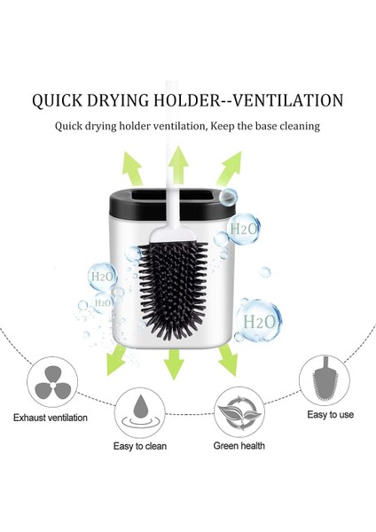 Fırçalar Tuvalet Fırçası, Derin Temizleyici Silikon Tuvalet Fırçası, Kaymaz Uzun Saplı ve Esnek Kıllar, Banyo Için Hızlı Kuruyan Tuvalet Temizleme Fırçası Seti (Yurt Dışından) fiyatları