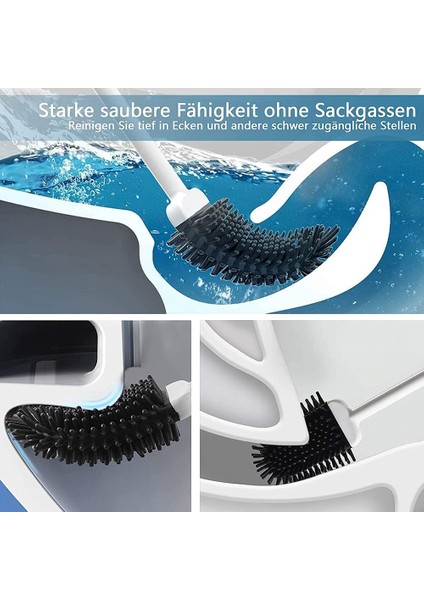 Fırçalar Tuvalet Fırçası, Derin Temizleyici Silikon Tuvalet Fırçası, Kaymaz Uzun Saplı ve Esnek Kıllar, Banyo Için Hızlı Kuruyan Tuvalet Temizleme Fırçası Seti (Yurt Dışından) fırsatları